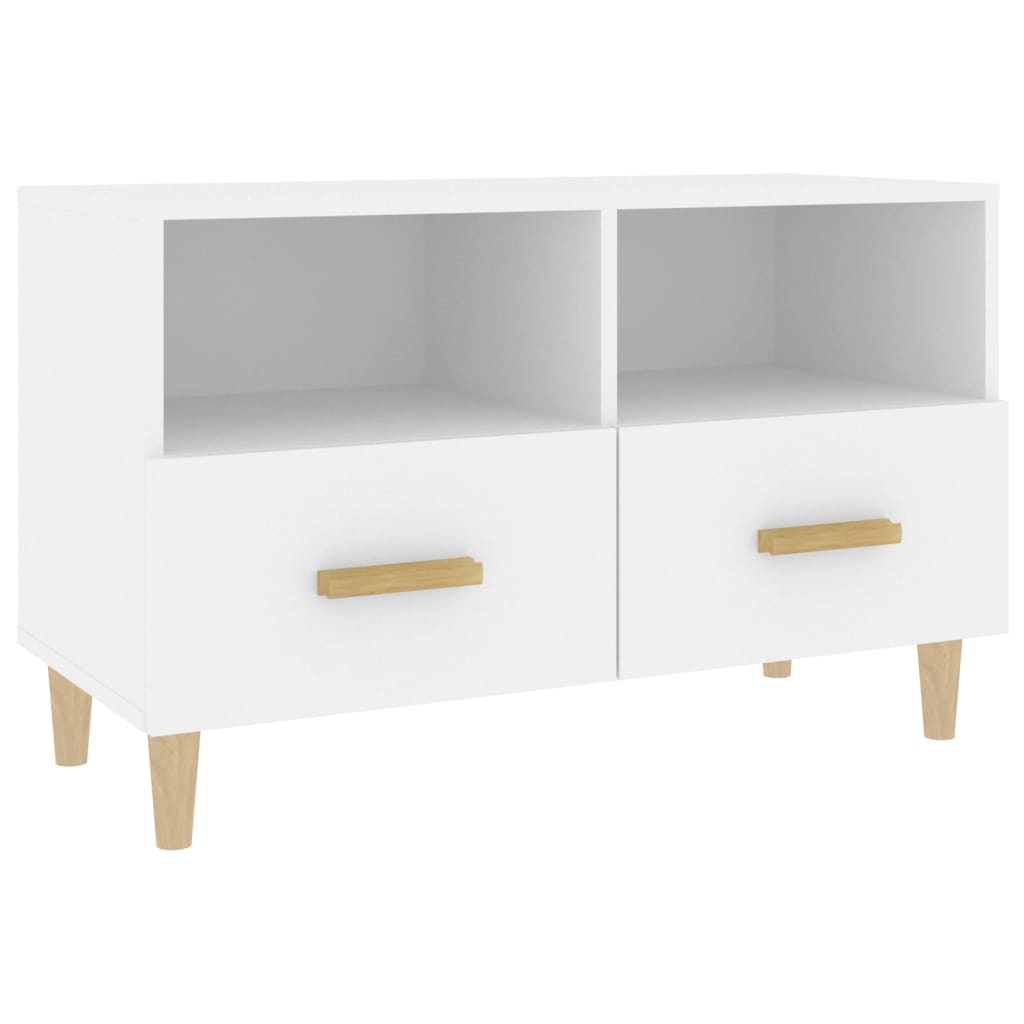 vidaXL Meuble TV Blanc 80x36x50 cm Bois d'ingénierie