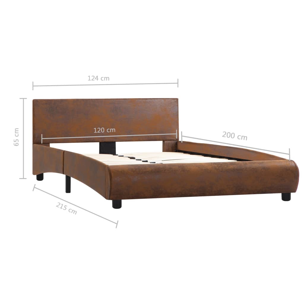 vidaXL Cadre de lit sans matelas marron similicuir 120x200 cm