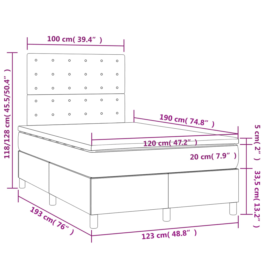 vidaXL Sommier à lattes de lit avec matelas vert foncé 120x190 cm