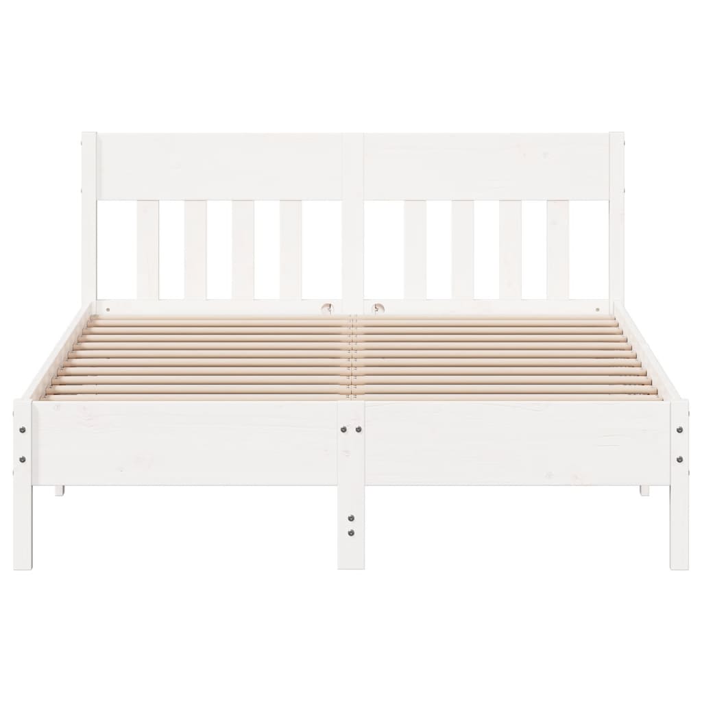 vidaXL Cadre de lit sans matelas blanc 160x200 cm bois de pin massif