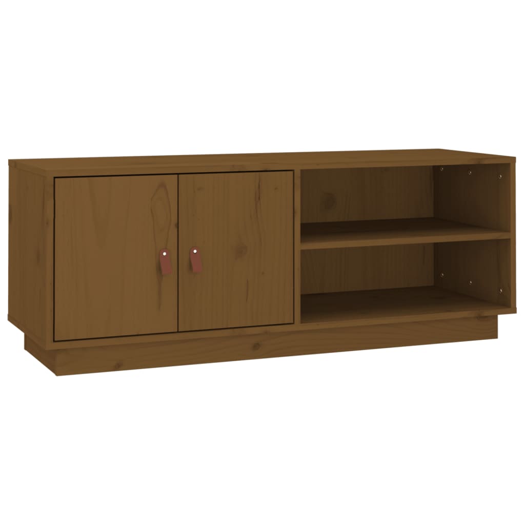 vidaXL Meuble TV Marron miel 105x34x40 cm Bois de pin massif