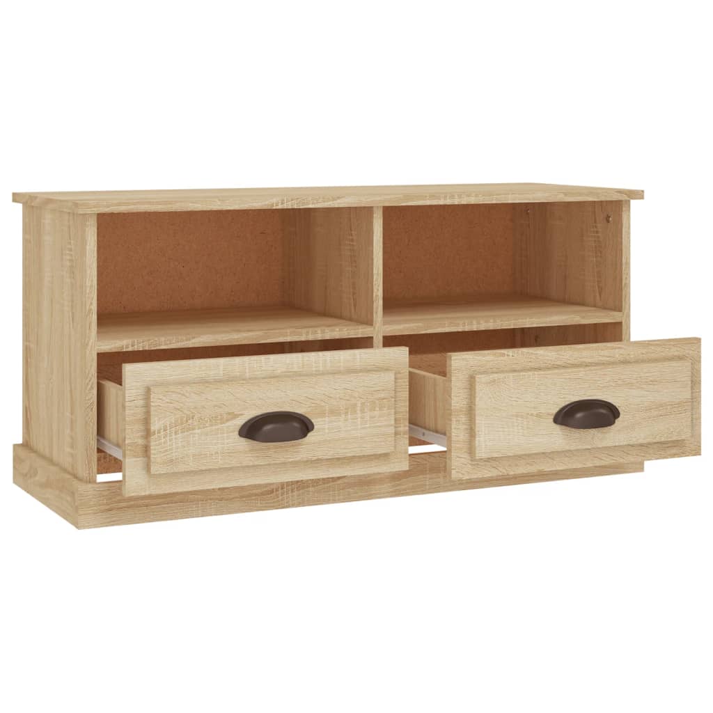 vidaXL Meuble TV chêne sonoma 93x35,5x45 cm bois d'ingénierie