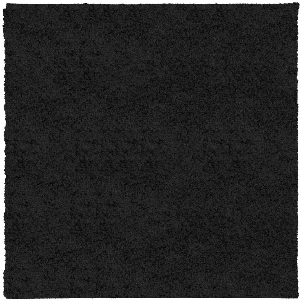 vidaXL Tapis shaggy PAMPLONA poils longs moderne noir 160x160 cm