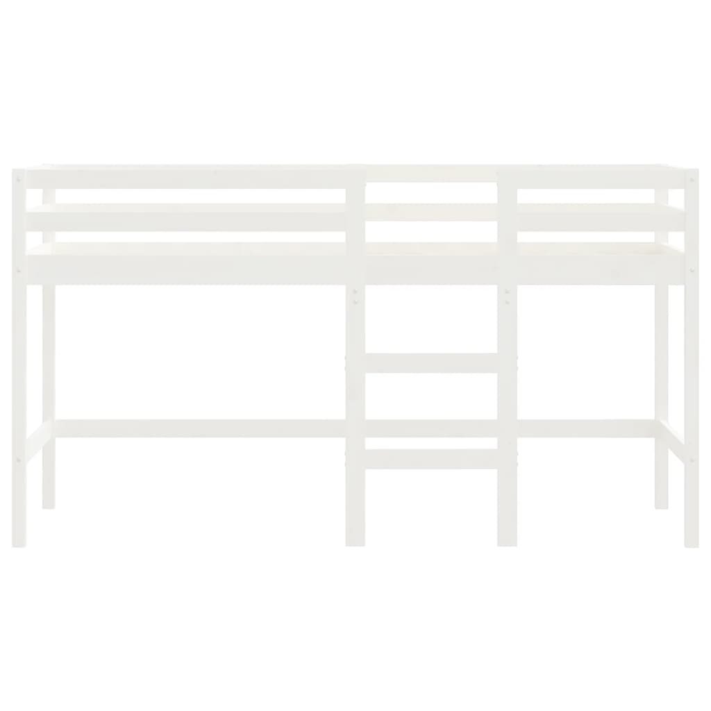 vidaXL Lit mezzanine enfants échelle blanc 90x200 cm bois pin massif