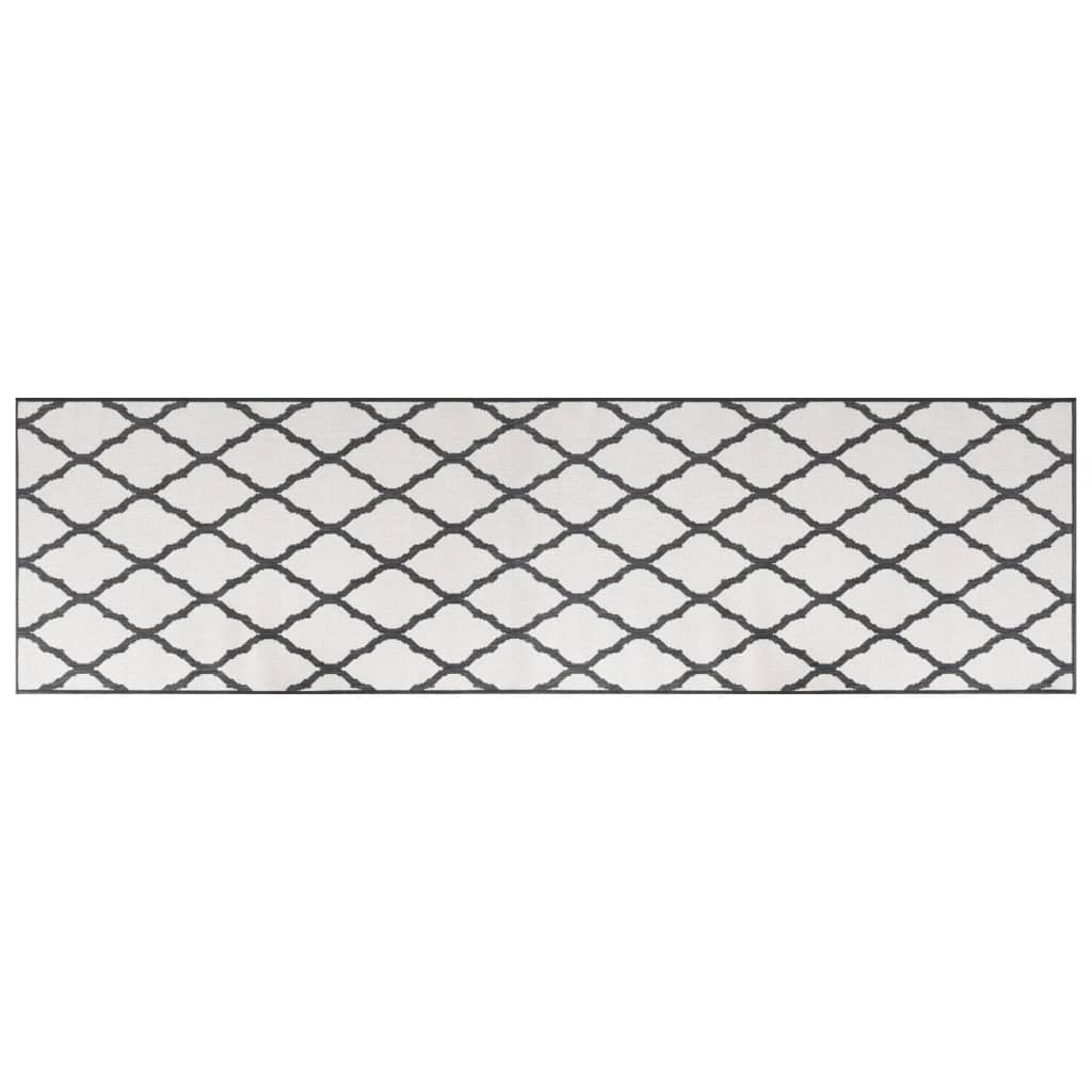 vidaXL Tapis d'extérieur gris et blanc 80x250 cm design réversible