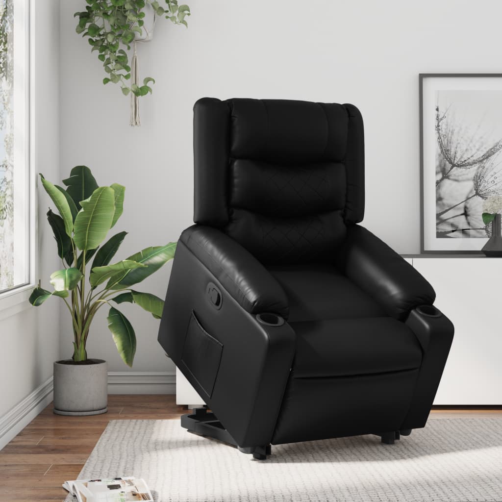 vidaXL Fauteuil inclinable Noir Similicuir