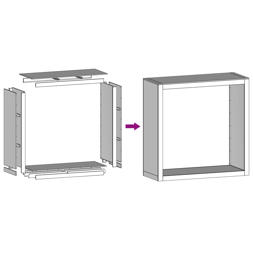 vidaXL Portant de bois de chauffage blanc 100x40x100 cm acier