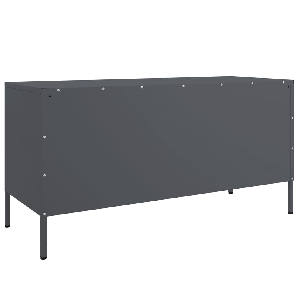 vidaXL Meuble TV anthracite 100,5x39x50,5 cm acier