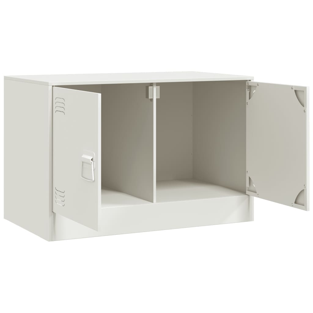 vidaXL Meubles TV 2 pcs blanc 67x39x44 cm acier