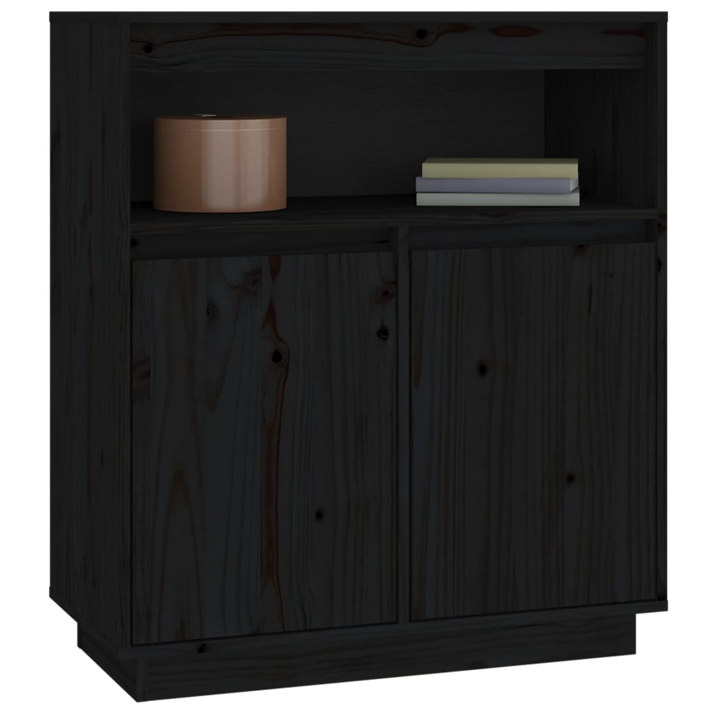 vidaXL Buffet Noir 70x34x80 cm Bois massif de pin