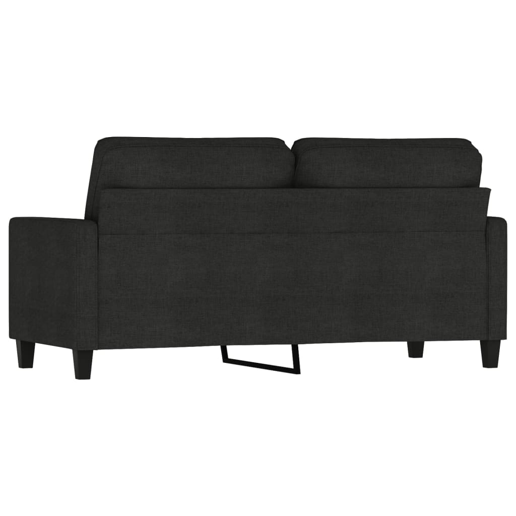 vidaXL Canapé à 2 places Noir 140 cm Tissu