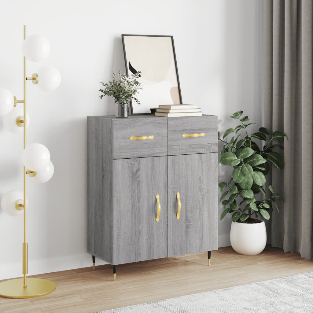 vidaXL Buffet sonoma gris 69,5x34x90 cm bois d'ingénierie