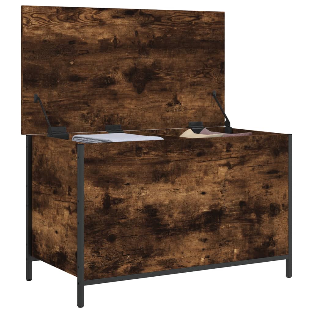 vidaXL Banc de rangement chêne fumé 80x42,5x50 cm bois d'ingénierie