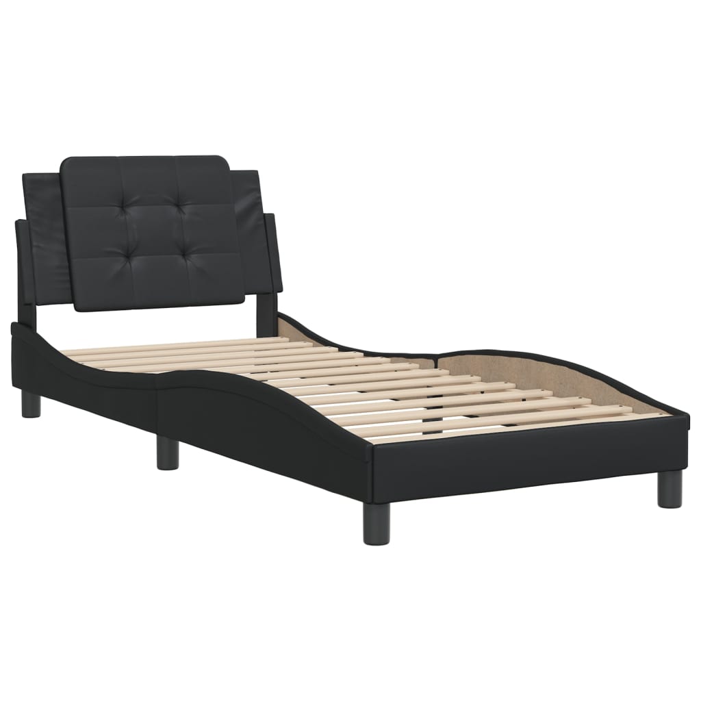 vidaXL Cadre de lit sans matelas noir 100x200 cm similicuir