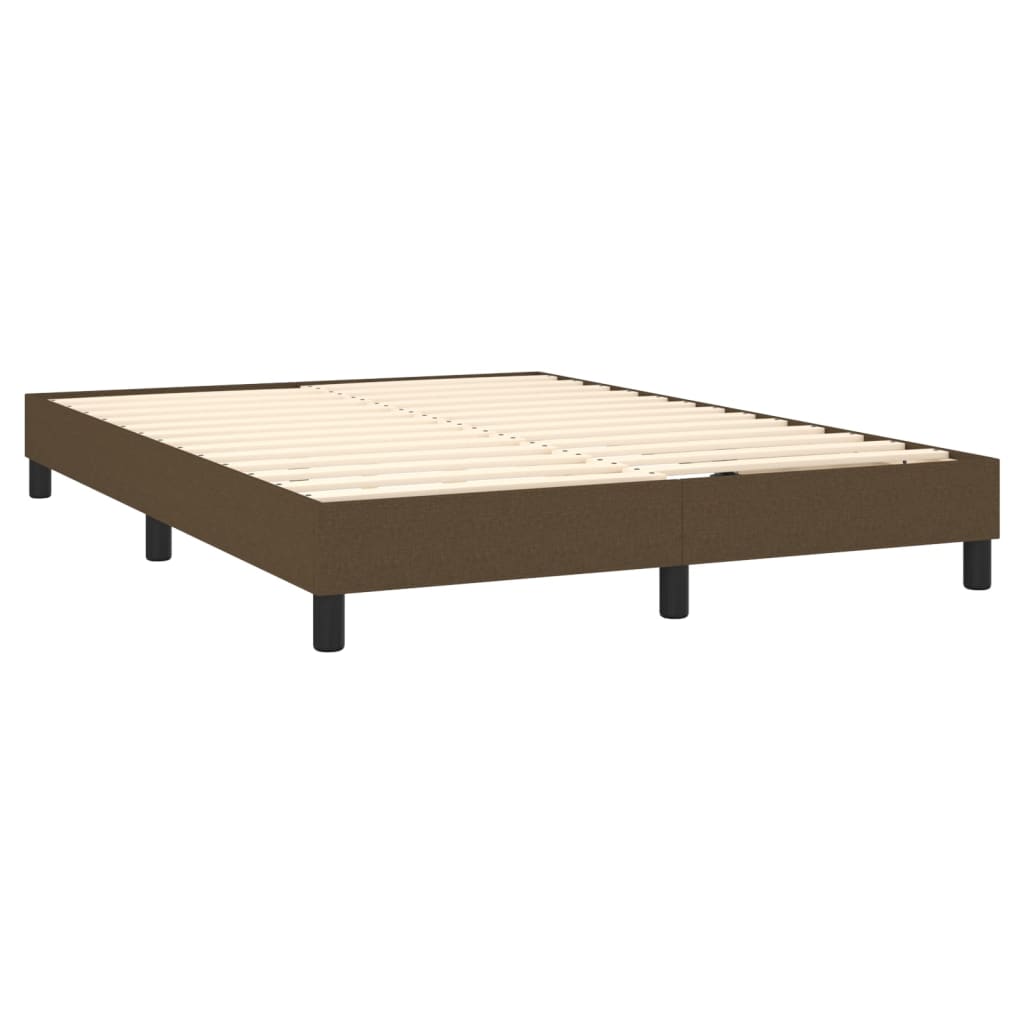 vidaXL Sommier à lattes de lit avec matelas Marron foncé 140x200 cm