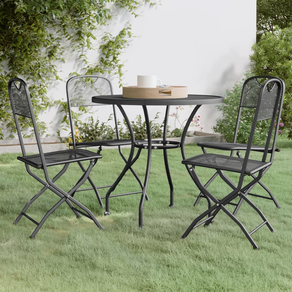 vidaXL Ensemble à manger de jardin 5 pcs Maille Métal Anthracite