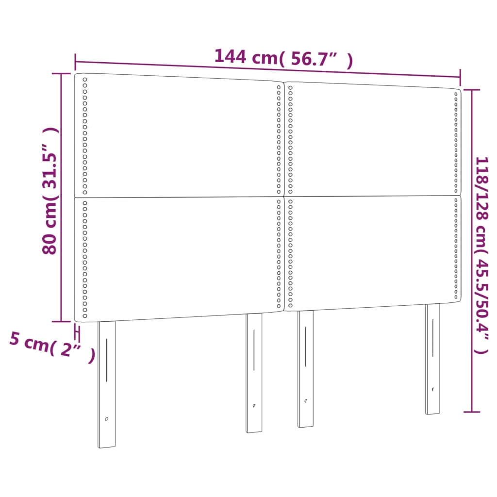 vidaXL Tête de lit à LED Cappuccino 144x5x118/128 cm Similicuir