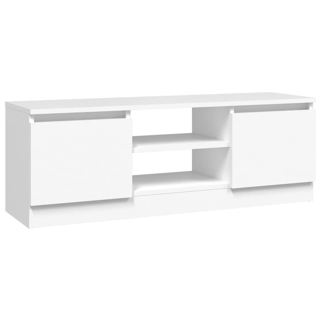 vidaXL Meuble TV avec porte Blanc 102x30x36 cm