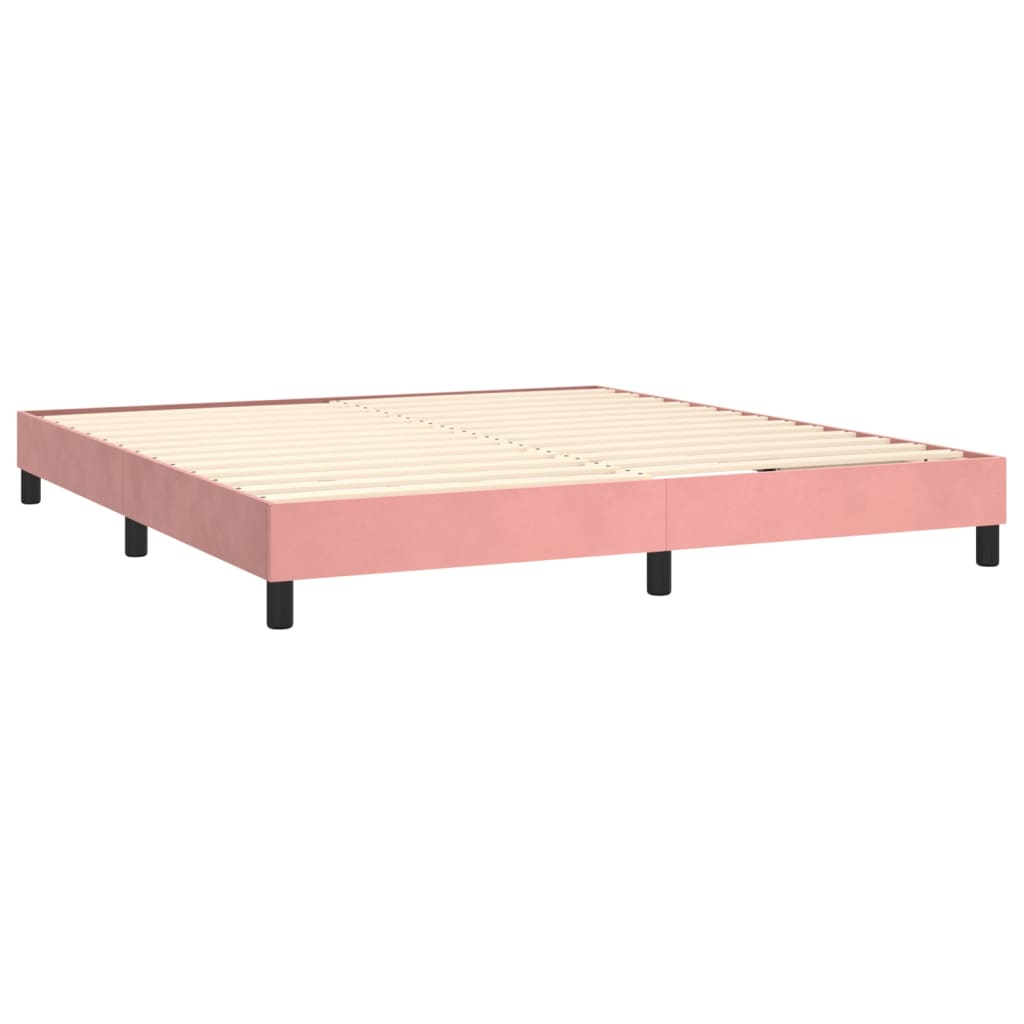 vidaXL Sommier à lattes de lit avec matelas et LED Rose 160x200 cm