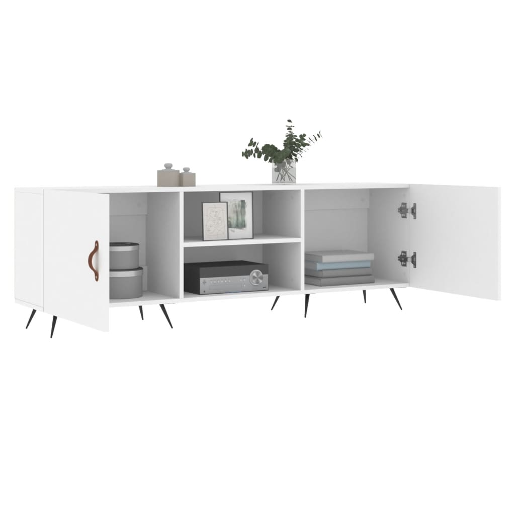 vidaXL Meuble TV blanc 150x30x50 cm bois d'ingénierie