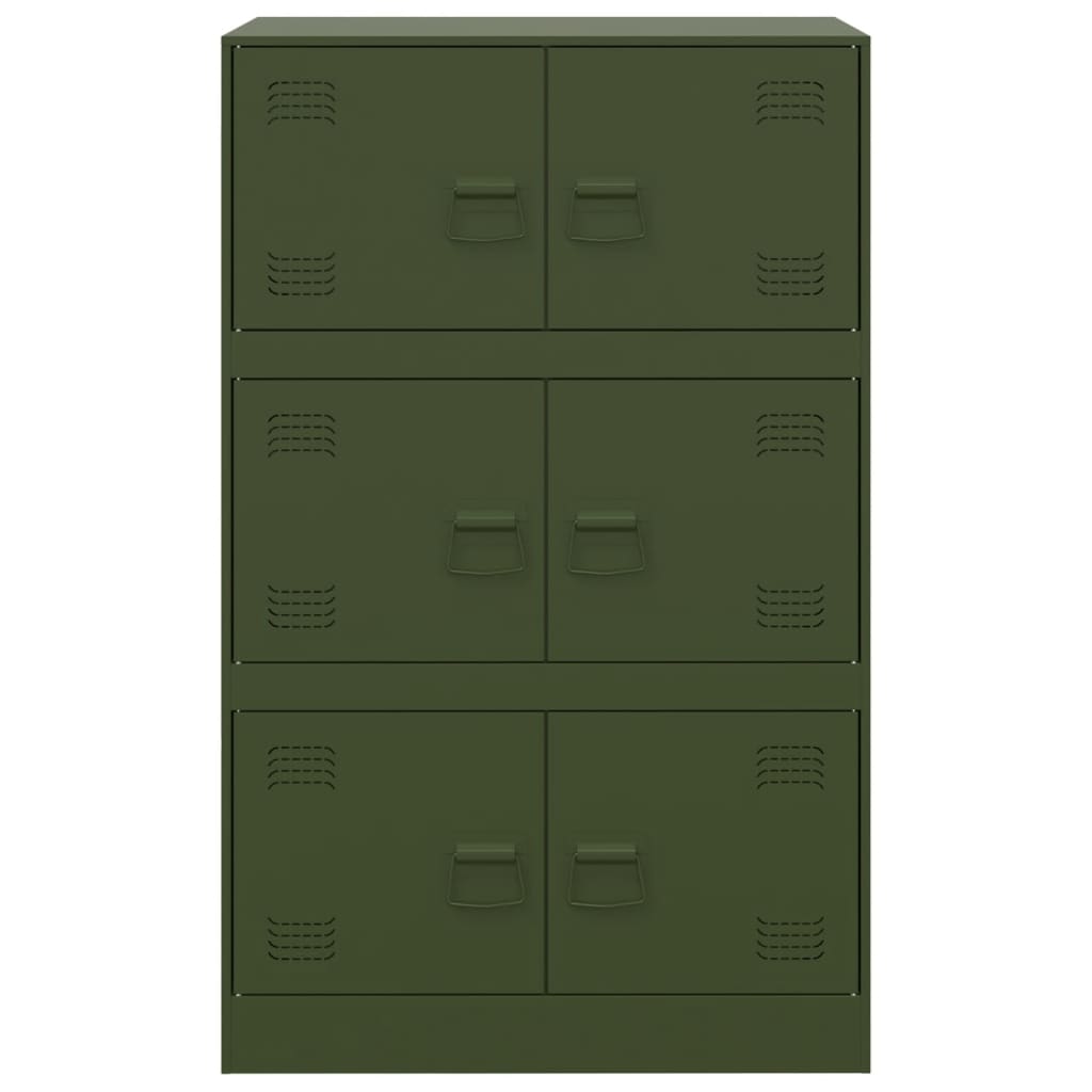 vidaXL Buffet vert olive 67x39x107 cm acier