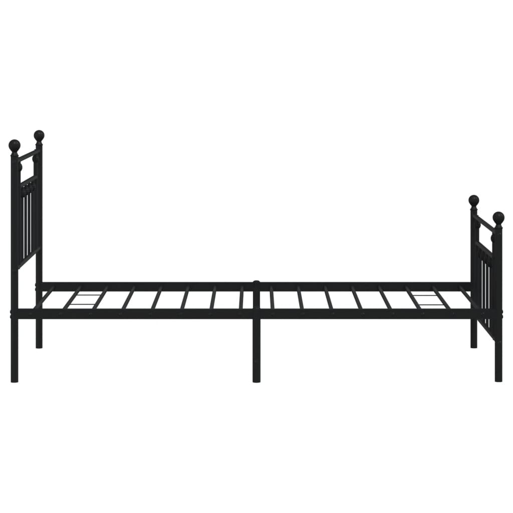 vidaXL Cadre de lit métal sans matelas avec pied de lit noir 90x190 cm