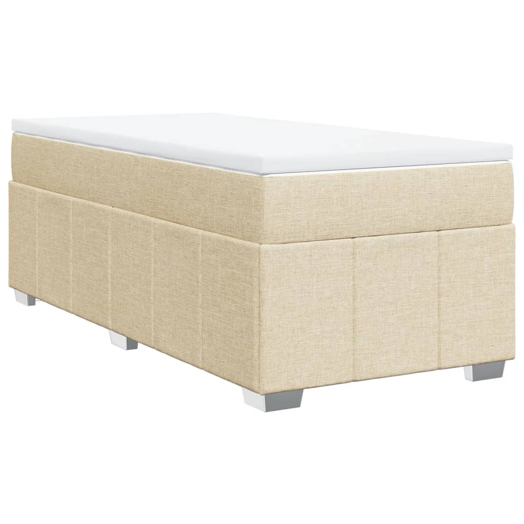 vidaXL Sommier à lattes de lit avec matelas Crème 80x200 cm Tissu