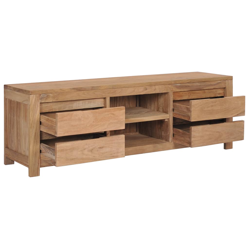 vidaXL Meuble TV 115x30x40 cm Bois de teck massif