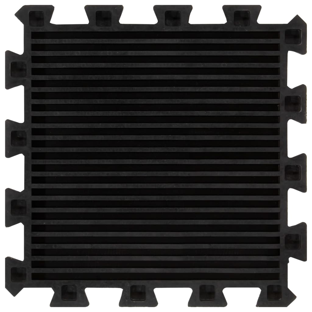 vidaXL Carreaux de sol caoutchouc 4 pcs noir 16 mm 30x30 cm