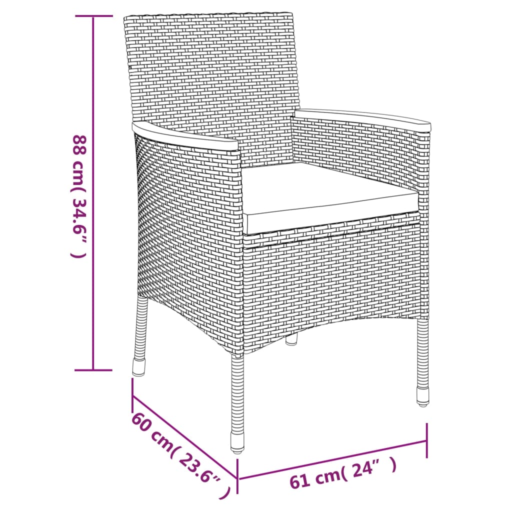 vidaXL Ensemble à manger de jardin 5 pcs coussins gris résine tressée