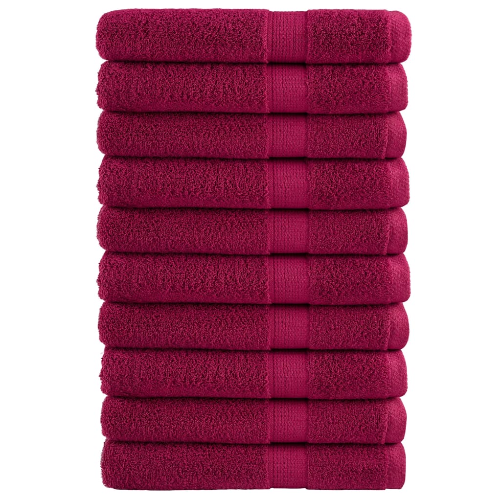 vidaXL Serviettes de sauna de qualité supérieure SOLUND 10pcs bordeaux