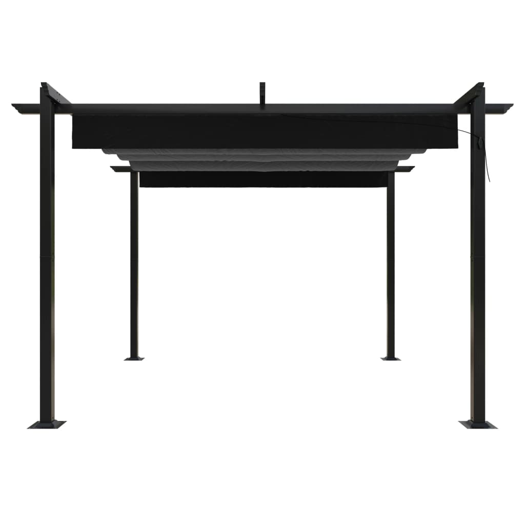 vidaXL Tonnelle de jardin avec toit rétractable 3x3 m Anthracite