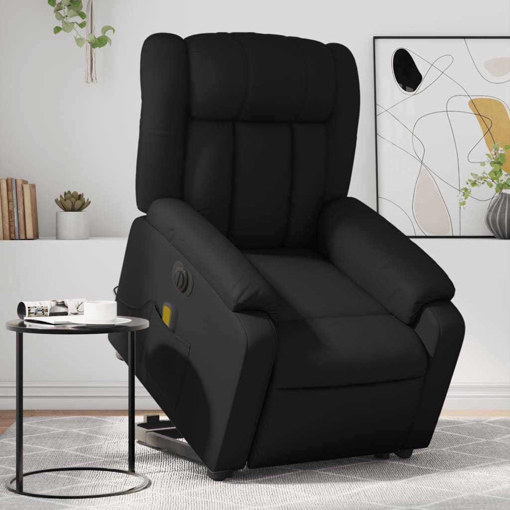 vidaXL Fauteuil inclinable de massage électrique noir similicuir