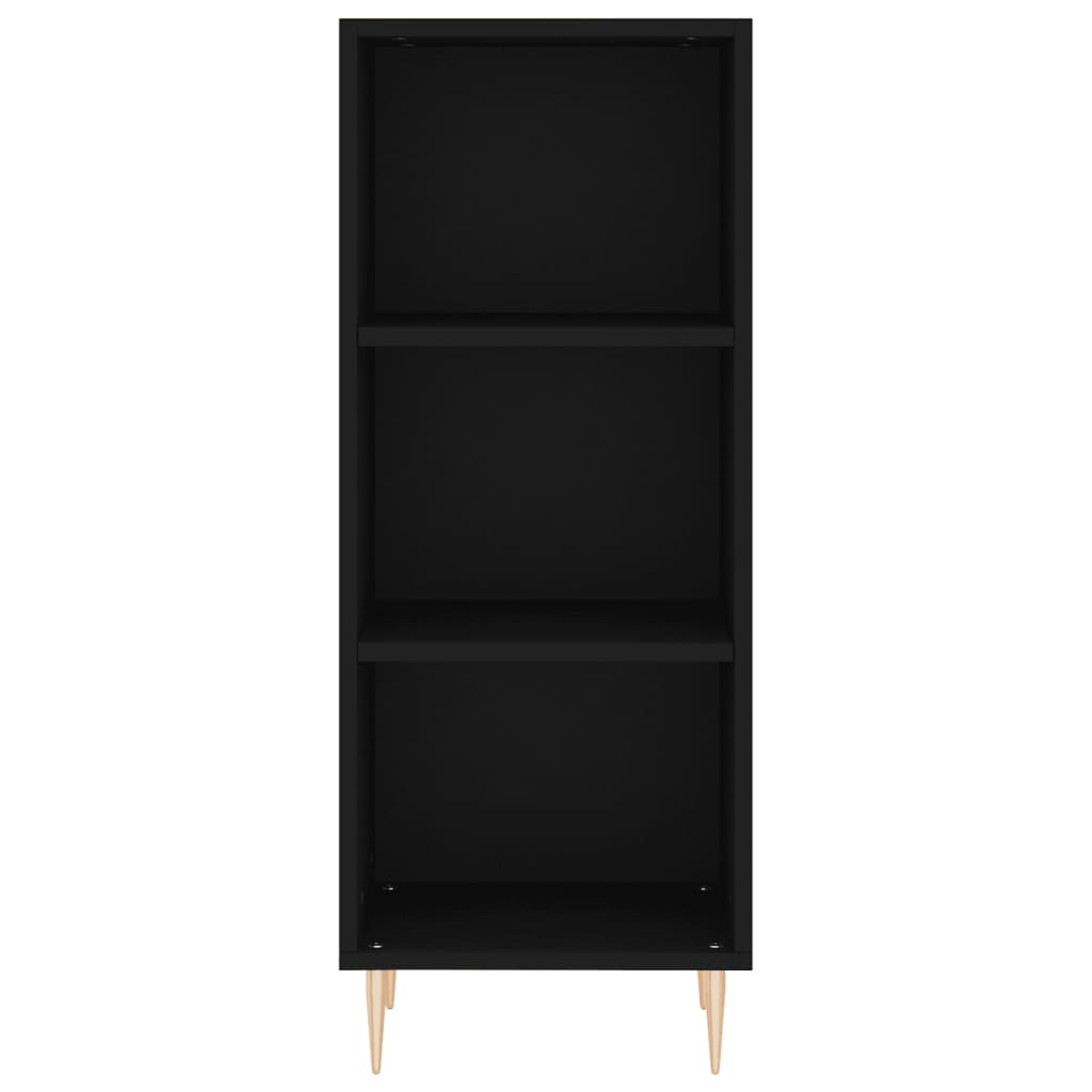 vidaXL Buffet haut Noir 34,5x34x180 cm Bois d'ingénierie