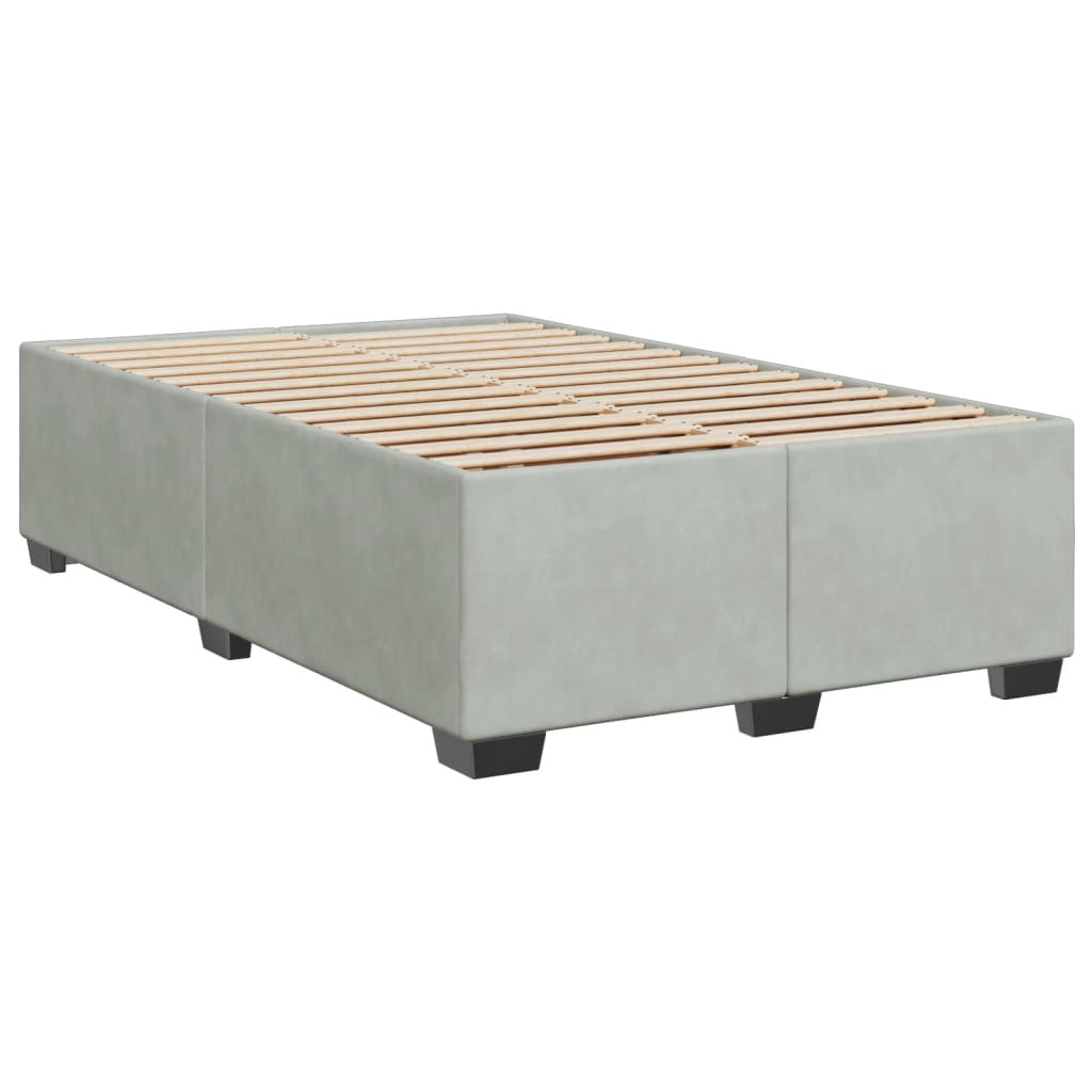 vidaXL Sommier à lattes de lit et matelas Gris clair 120x200cm Velours