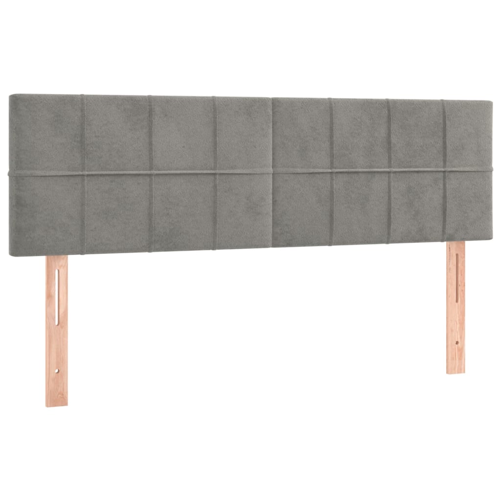 vidaXL Tête de lit à LED Gris clair 144x5x78/88 cm Velours