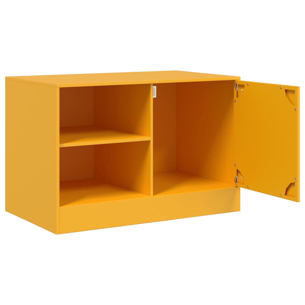 vidaXL Meuble TV jaune moutarde 67x39x44 cm acier