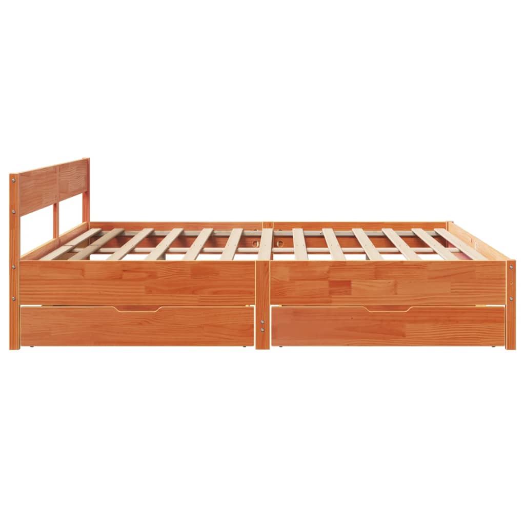 vidaXL Cadre de lit sans matelas cire marron 200x200cm bois pin massif