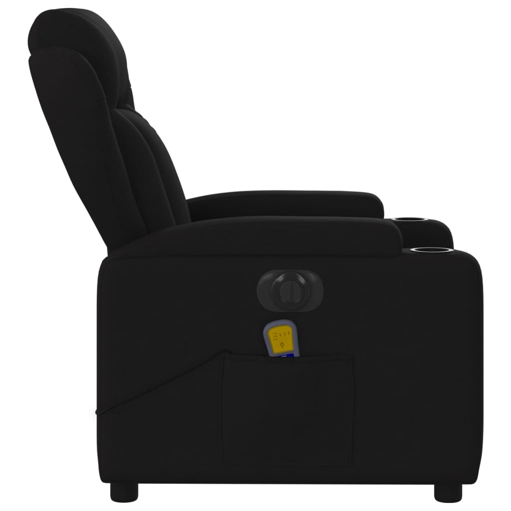 vidaXL Fauteuil de massage inclinable électrique Noir Tissu