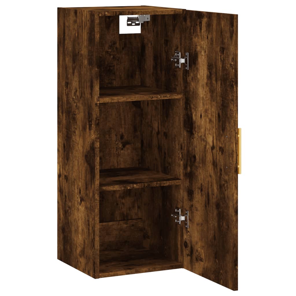 vidaXL Armoire murale chêne fumé 34,5x34x90 cm