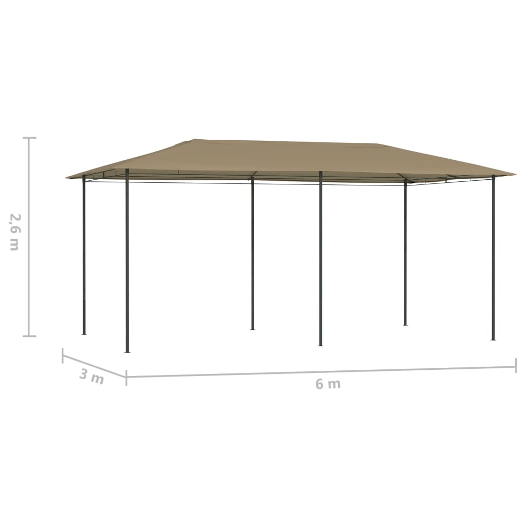 vidaXL Belvédère 2,98x5,3x2,59 m Taupe 160 g/m²