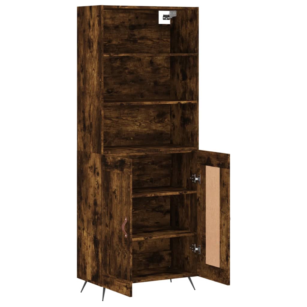 vidaXL Buffet haut Chêne fumé 69,5x34x180 cm Bois d'ingénierie