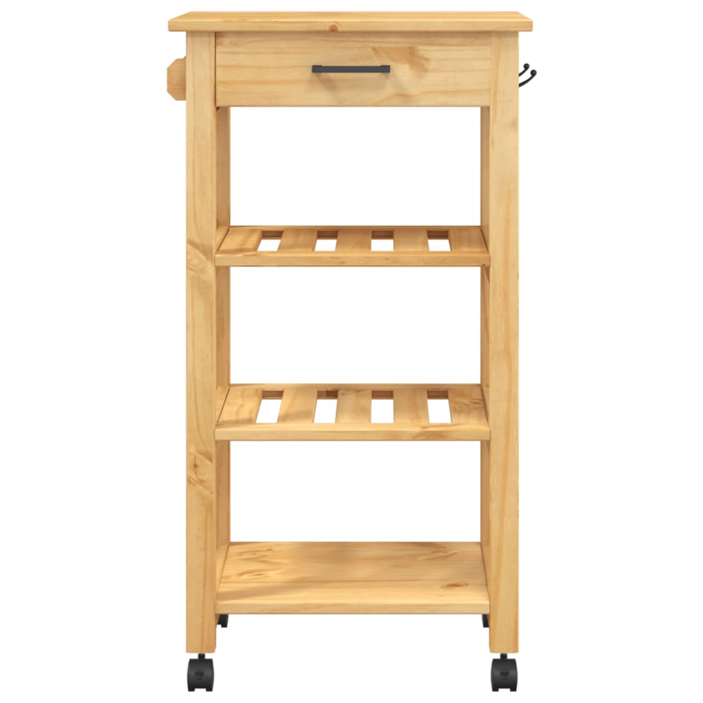 vidaXL Chariot de cuisine MONZA 48x40x90 cm bois massif de pin