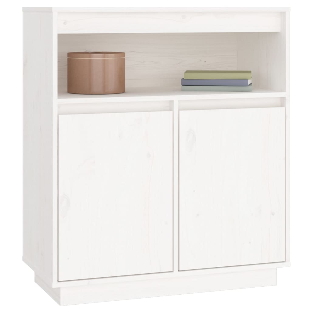 vidaXL Buffet Blanc 70x34x80 cm Bois massif de pin