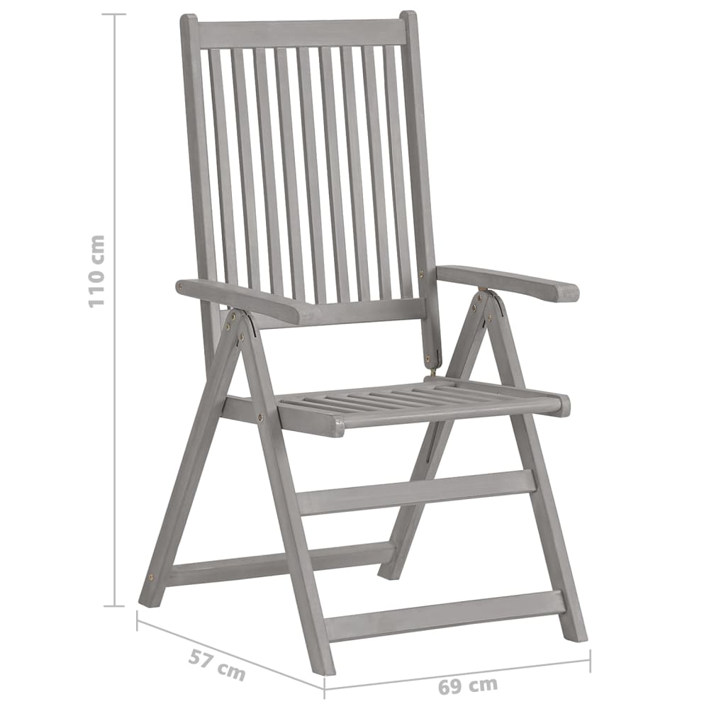 vidaXL Chaises inclinables de jardin lot de 4 et coussins Bois acacia