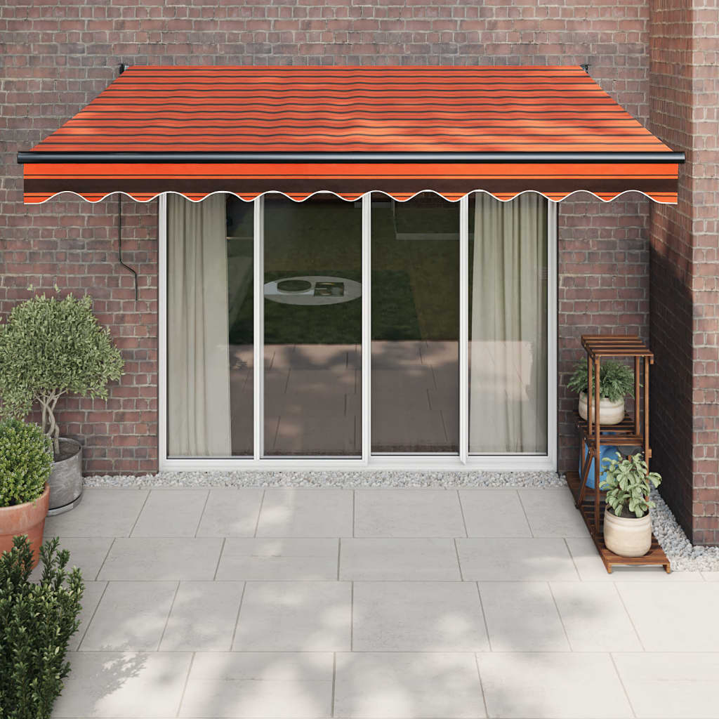 vidaXL Auvent rétractable automatique orange et marron 3x2,5 m