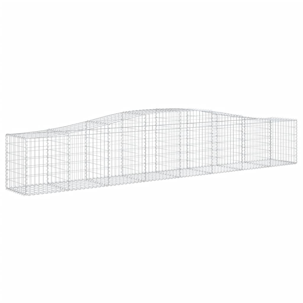 vidaXL Paniers à gabions arqués 4 pcs 400x50x60/80 cm Fer galvanisé