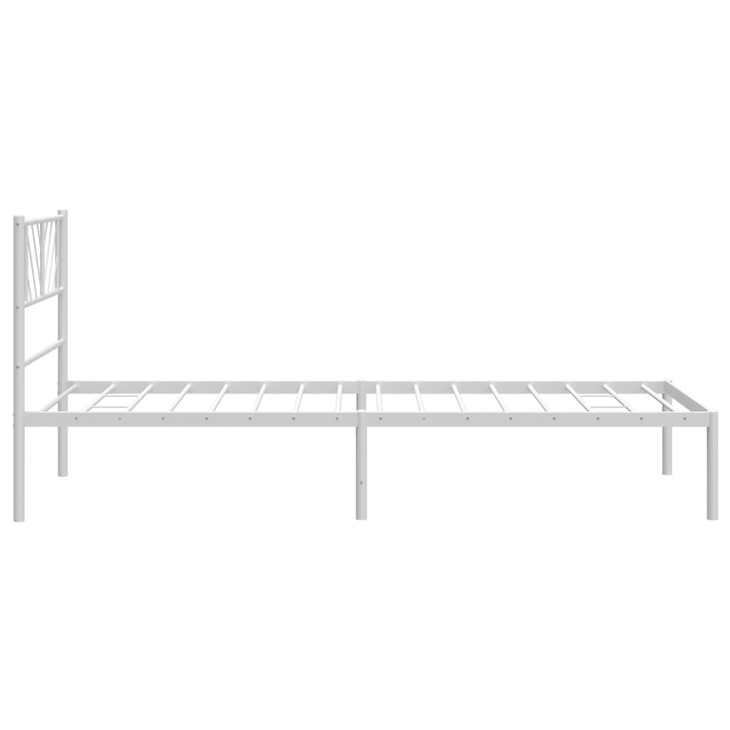 vidaXL Cadre de lit métal sans matelas et tête de lit blanc 100x190 cm