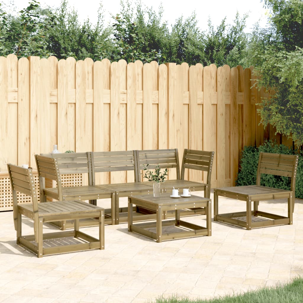 vidaXL Salon de jardin 5 pcs bois de pin imprégné