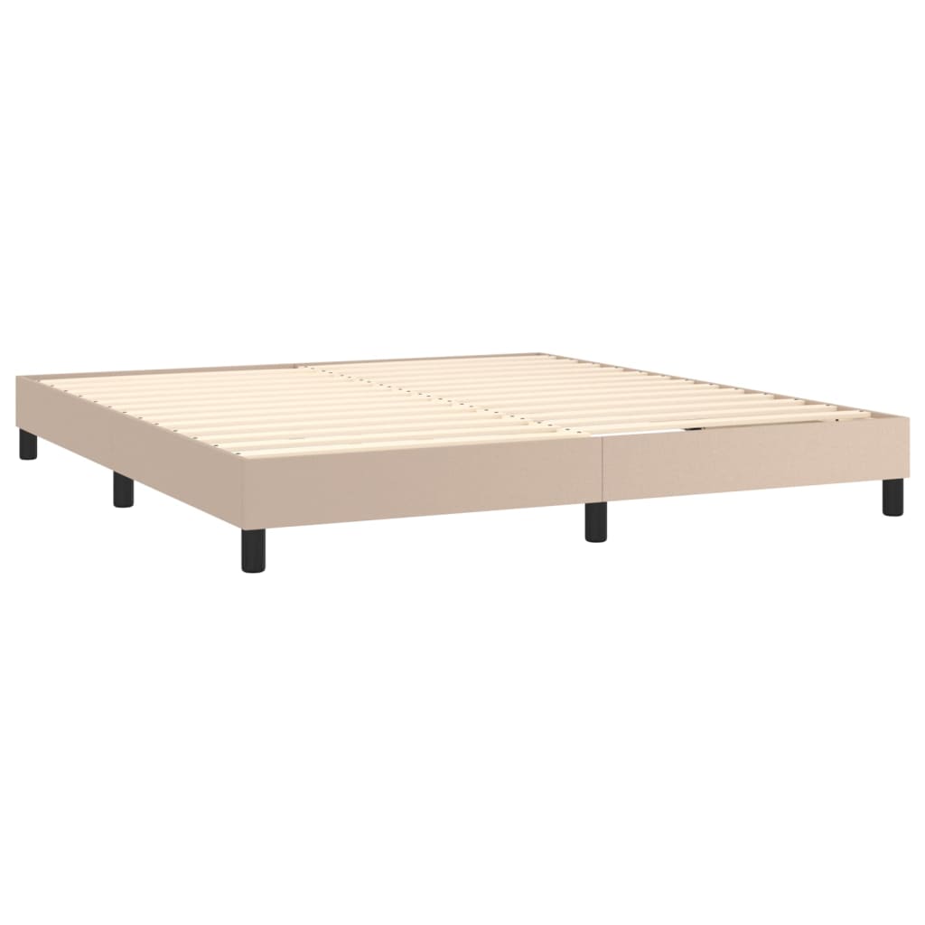 vidaXL Sommier à lattes de lit avec matelas Cappuccino 160x200 cm